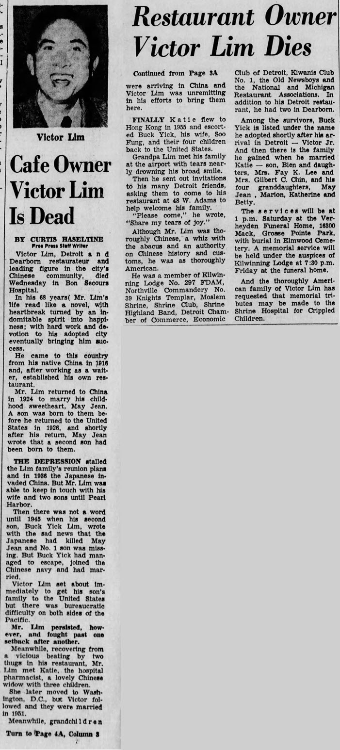 Victor Lims - March 12 1970 Victor Lim Obituary